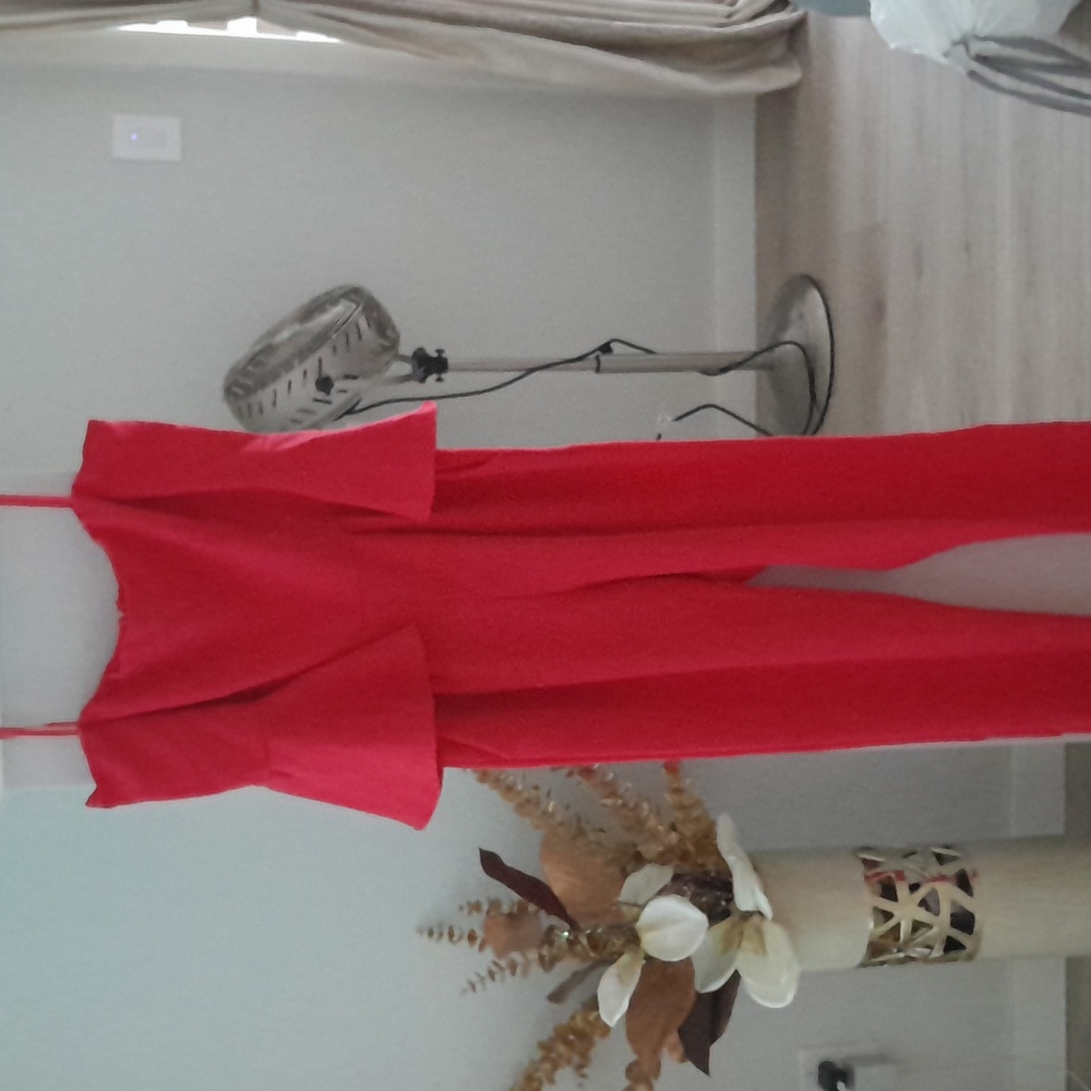Hot pink of the shoulder flared sleeve jumpsuits from Eliza J